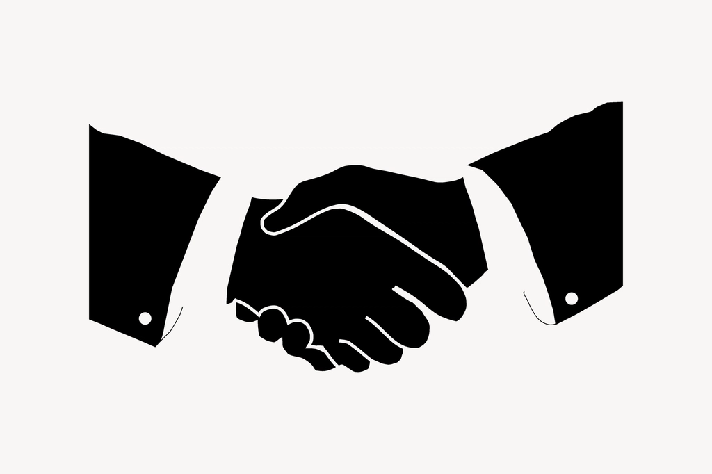 Business handshake collage element vector